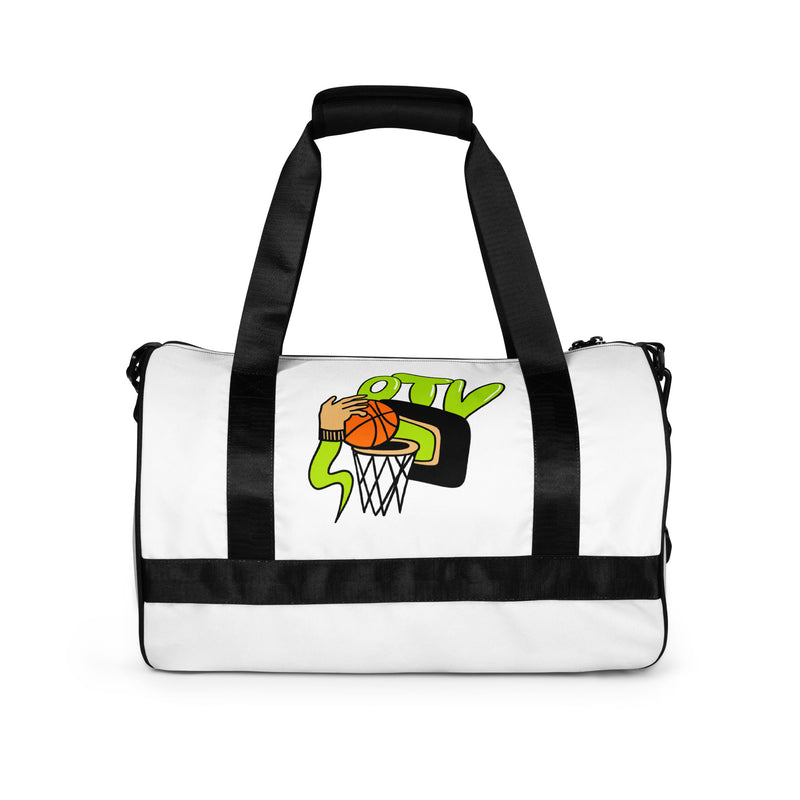 All-over WHITE OTV print gym bag