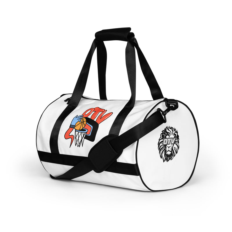 All-over WHITE OTV print gym bag