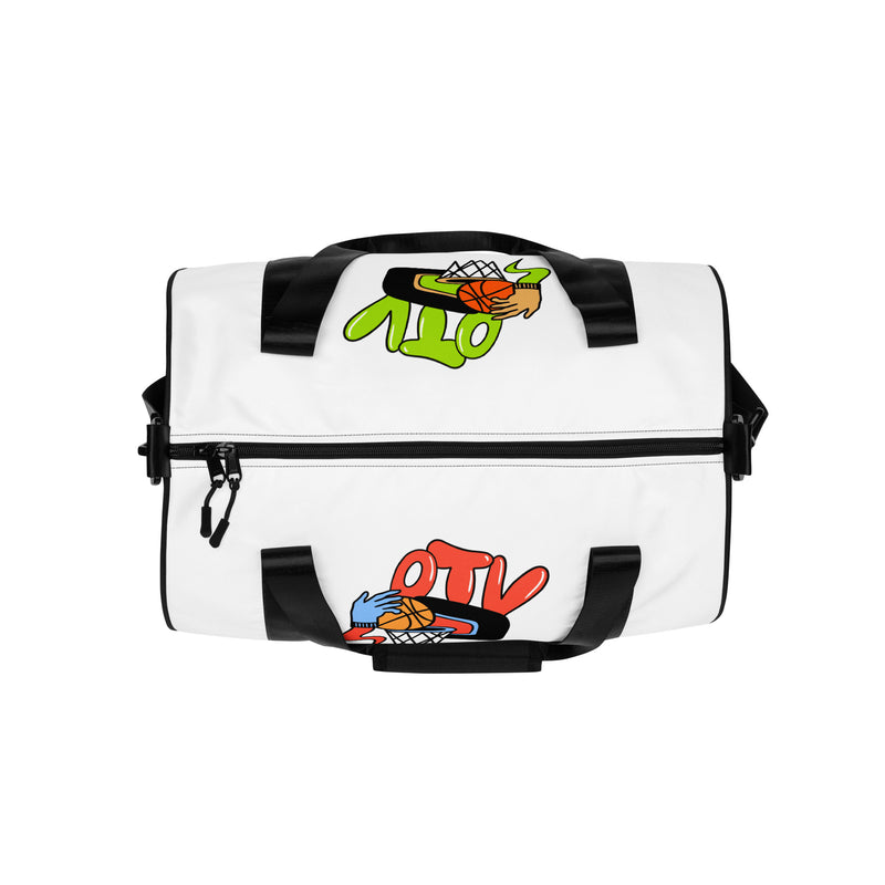 All-over WHITE OTV print gym bag